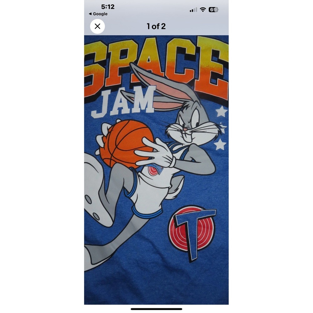 Space‎ Jam T-Shirt Men Size 3XL Blue Bugs Bunny Short Sleeve Pullover